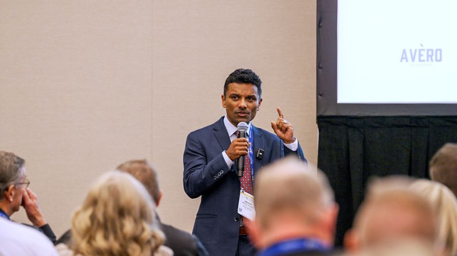 Abhijit Verekar making a point during a talk